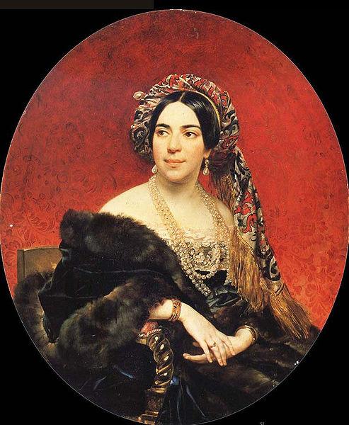 Karl Briullov Portrait of princess Mariya Volkonskaya oil painting picture